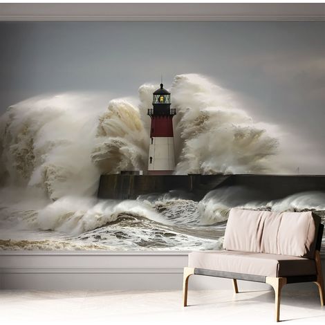 Papier peint autocollant adhésif avec imprimé motifs uniques apparence moderne Vagues marines 312x219 cm (1/5)