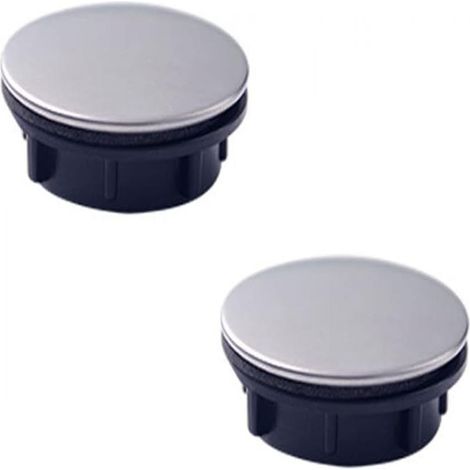 Couvercle Trou Évier - Acier Inoxydable 45 mm - Pour Trous de Robinet et Débordement - Cuisine et Salle de Bain - Lot de 2