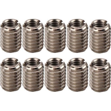 Jeu de 10 inserts filetés inox M4x0.7 femelle / M6x1.0 mâle, longueur 8mm (1/5)