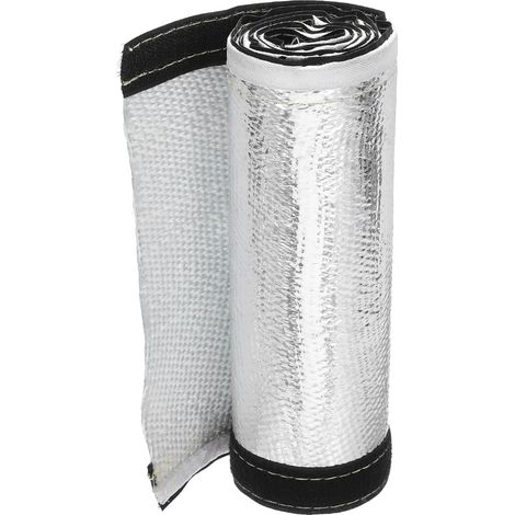 QUARKZMAN 1.5mm Aluminum Thermal Sleeving 2.17" ID x 3.2Ft Aluminum Metal Fiberglass Thermal Sleeve for Fuel Lines Cables and Electrical Wiring