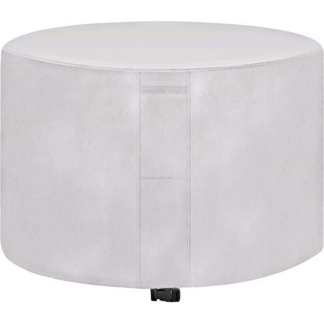 ZVD Funda impermeable para muebles de jardín redondos, tela Oxford 420D, resistente al viento y a los rayos UV, color plateado, 230 x 110 cm (1/4)