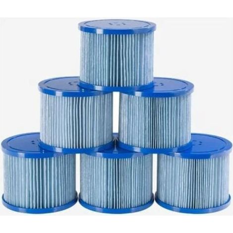 Filtre de Piscine 6X Cartouches de Filtre Spa Hot Tubs Filtre antimicrobien Bleu (1/5)