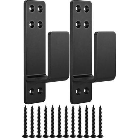 Support de sécurité de porte en 2 pièces, support en U pour le montage de barricades, accessoire de quincaillerie pour portes et systèmes de sécurité. (1/4)