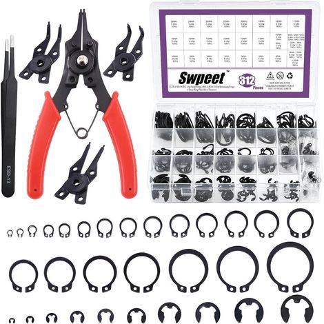 Snap Ring Zange 312Pcs 4in1 Stahl M4 M28mm Cclip Sprengringzangen-Set (1/5)