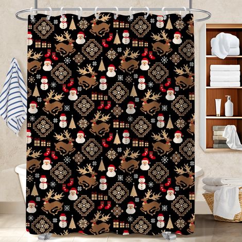 Ensemble rideau de douche polyester avec anneaux 180x180 design rideau imperméable pour un printemps fleuri dans la salle de bain (1/5)