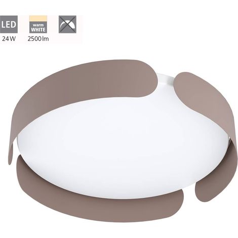 Plafoniera Moderna Valcasotto Acciaio Moka - Caffè Luce Led Integrato 20W (1/5)