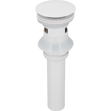[Tapón de fregadero] Válvula antirretorno antibacteriana - Desagüe con filtro de presión - Latón macizo, tamaño G1/21, acabado blanco - 1 unidad (1/5)