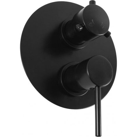 Mitigeur douche encastrable SEINA avec arrêt automatique en laiton noir (1/3)