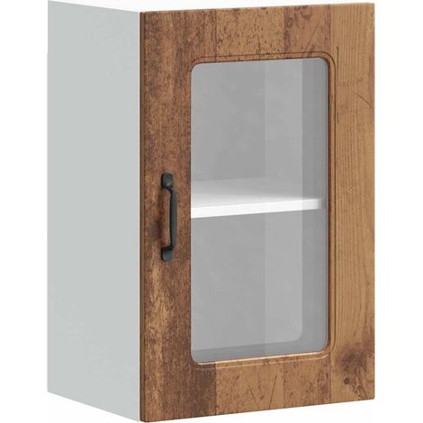 Maison Exclusive - Pensile da Cucina con Porta in Vetro Kalmar Legno Vecchio