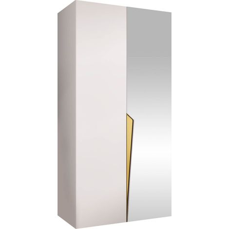 Armario Hartford 608, Blanco, 202x100x52cm, Puertas de armario: Con bisagras, Número de estantes: 0 (1/5)