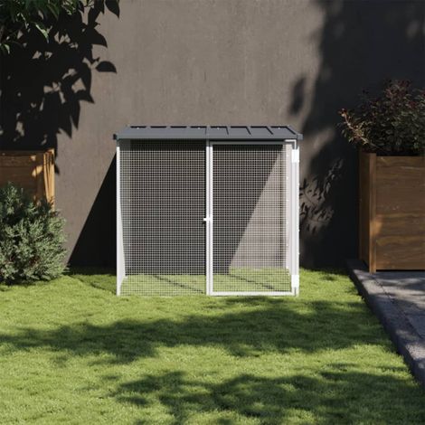 Gabbia Polli con Tetto Antracite 103x98x90 cm Acciaio Zincato vidaXL