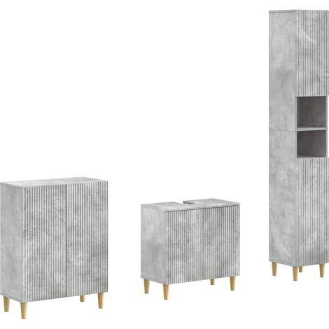 Maison Exclusive - Ensemble de meuble de salle de bain 3 pièces ARNHEM Gris béton (1/5)