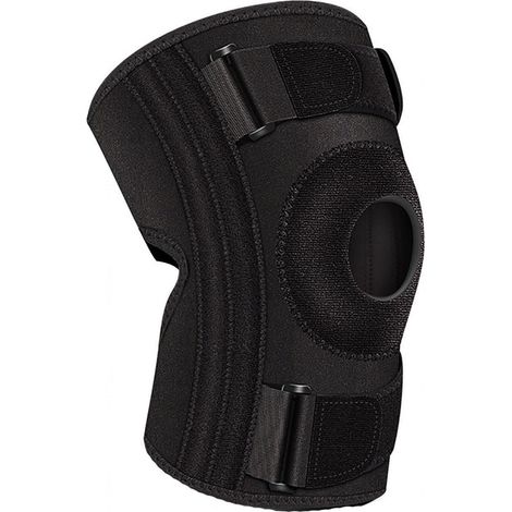 Genouillère professionnelle — Stabilisateur à rotule ouverte : Soutien du genou à compression réglable pour les déchirures du ménisque, la récupération post-blessure et le soulagement de la douleur. (1/5)