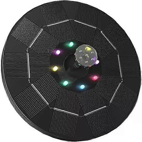 Fontaine solaire améliorée avec ampoule LED 3W - Fontaine solaire à 8 jets d'eau - Fontaine flottante solaire pour bain d'oiseaux et jardin