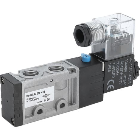 Électrovanne pneumatique 5/2 à 2 positions, distributeur de commutation G1/4, entrée 110V AC ±15%, pour contrôle de flux d'air (1/5)
