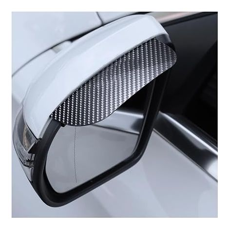 2 Pièces Rétroviseur Pluie Sourcils, Protecteur De Pluie Pour Rétroviseur En Fibre De Carbone, Anti-Pluie Cache Pour Rétroviseur Arrière De Voiture, Accessoires Rétroviseurs Latéraux Voitures (1/5)