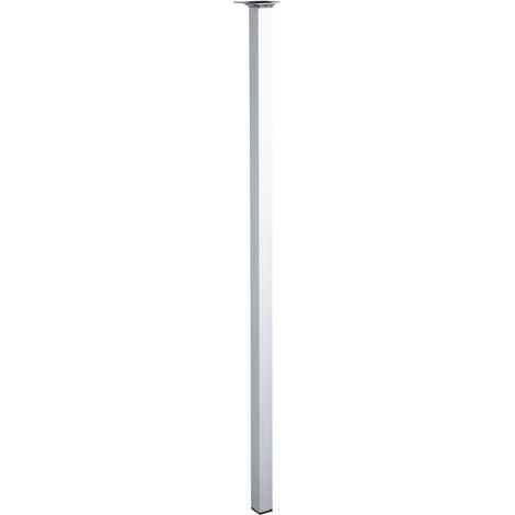 Festes quadratisches Tischbein, H.80 cm, grau verchromter Stahl HETTICH