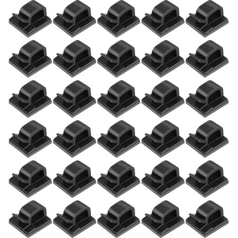30 Clips Câbles Adhésifs  Attaches AutoCollantes, Organiseur Fils, Maison & Bureau (1/5)