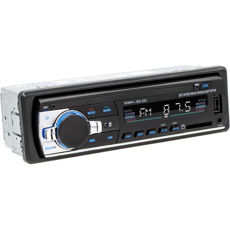 Autoradio Bluetooth RDS, ricevitore autoradio Lifelf con telecomando MP3 WMA FM, due porte USB, supporta iOS e Android (senza lettore CD)