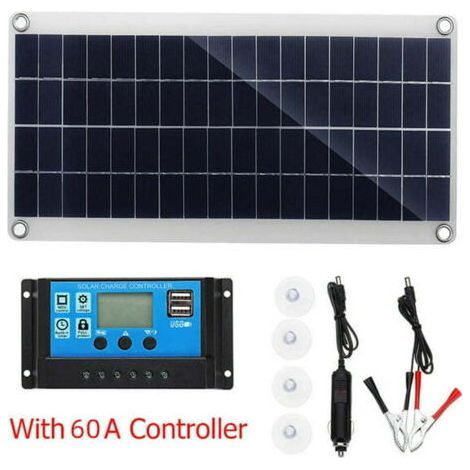 Panneaux solaires 300 watts, kit complet de panneaux solaires portables pour camping-car avec contrôleur 60a (1/5)