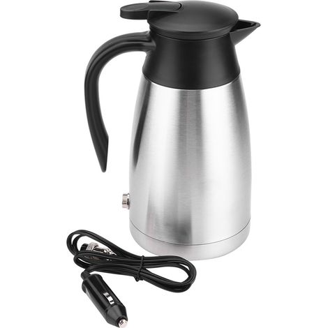 Bouilloire électrique inox 12V/24V 1000ml pour voiture, thermos de voyage chauffant, gourde isotherme (1/5)