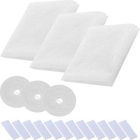Moustiquaire Fenetre,Toile Moustiquaire 3 Pièces Rouleau Insect Moustiques,Protecteur Filet Maille Rideau De Fenêtre Écran Standard pour Fenêtre 150 X 200cm Blanc (1/5)