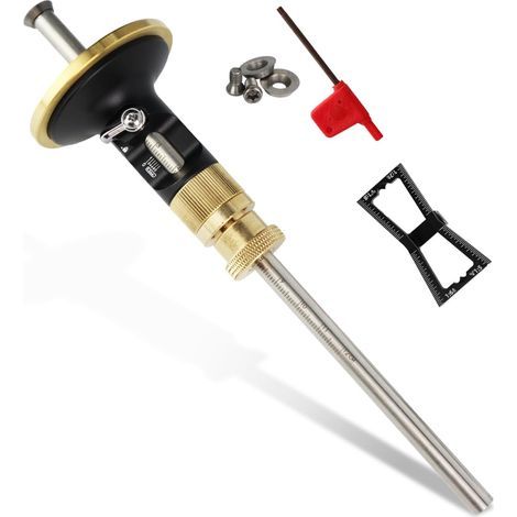Roue de marquage Gauge,Kit d'outils de scribe en bois en laiton Jig de colombe,2en1 marquage Gauge Travail du bois, Outil de scribe de travail du bois,Guide de colombe,2PCS et boulons supplémentaires (1/5)