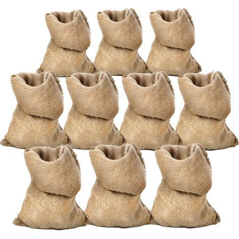 STI Sacchi Juta 40x70 neutro naturale 10 pezzi per frutta verdura cereali, decorazione, articoli regalo, sacchi di sabbia, protezione piante inverno