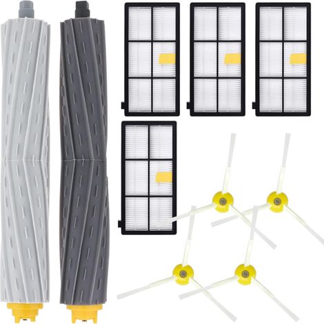 Pack accessoires pour iRobot Roomba Serie 800 900 850 860 870 880 890 960 971 980 990 Filtres/brosses latérales/rouleaux extracteurs (1/4)