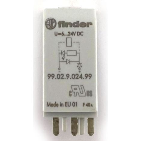 Diodo polarizzato standard 6- 24VDC con led Finder