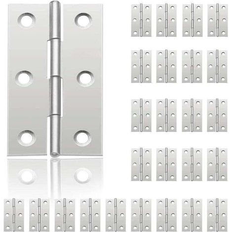 Ulisem24Pcs Petit Charnières pour Portes, Charnière Inox, DIY Charnières de Portes pour Porte Placard Charnière Piano Boîtes à bijoux La Maison Meubles Matériel Armoire(44mm32mm) (1/4)