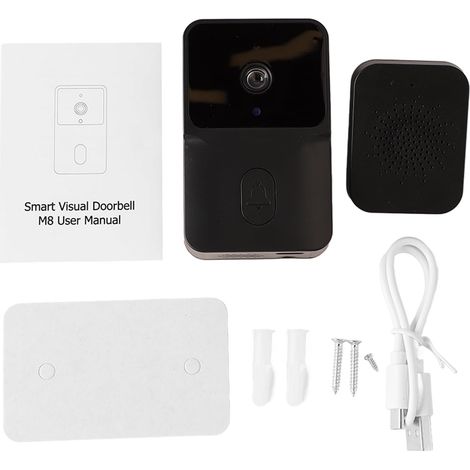 Sonnette Vidéo, Sonnette D'interphone Vidéo Intelligente sans Fil avec Caméra Intégrée, Sonnette WiFi pour la Sécurité de la Maison (1/5)