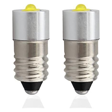 Lámpara de antorcha LED E10 de repuesto de alta potencia, 6-24 V, 3 W 200 lm, lote de 2 (E10 blanco cálido) (1/5)