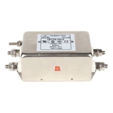 Filtre EMI RS PRO, 30A max, 2 phases, 250 V c.a. max, Montage sur châssis
