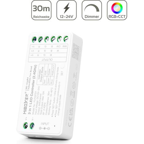 MiBoxer RGB/RGBW/RGB+CCT LED Controller 3 in 1 / 5 Kanal 12/24V LED Strip Panel Steuerung FUT037S+ (1/5)