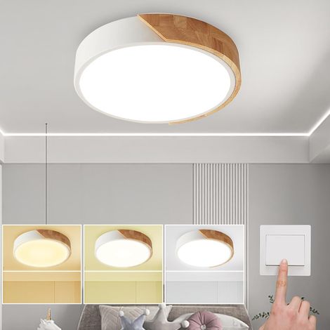 Plafonnier LED, plafonnier moderne 25W, dimmable trois couleurs, blanc, adapté pour salle à manger, salon, cuisine (1/5)