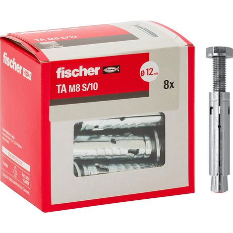 Cheville à Douille pour Fixations Lourdes TA M8 S/10 en Acier galvanisé Inoxydable, avec vis/Boite de 8 (1/5)