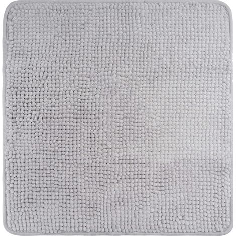 1 Tapis De Bain Chenille 50x50 Cm Gris Fond Antidérapant Pour Salle De Bains (1/5)
