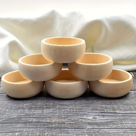 14 bols en bois faits main - Parfaits pour les loisirs créatifs et la décoration de cuisine (1/5)