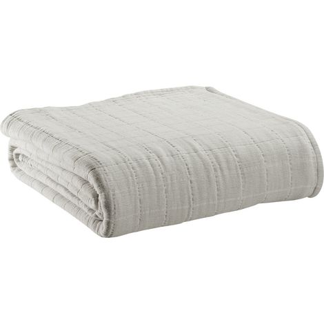 Jeté de Lit Perle Plaid Recyclé pour Canapé et Lit Coloris Gris 180 x 260 cm - PANGIVO (1/4)