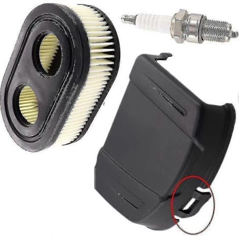 Couvercle de filtre à air ES G10007 avec bougie d'allumage pour moteur de tondeuse Briggs & Stratton séries 650exi, 675exi, 675is (références 798452 et 594575). (1/3)