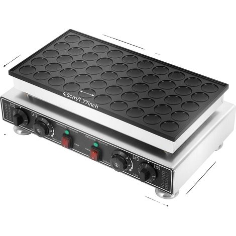 Mini-Crêpe-Maker, antihaftbeschichtet, mit zwei Temperaturstufen, silber und schwarz (1/2)