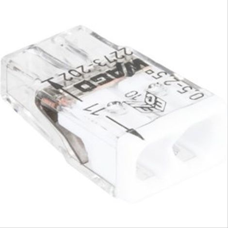 Borne de connexion Wago fil rigide transparent/orange 3 fils - vendu par 100