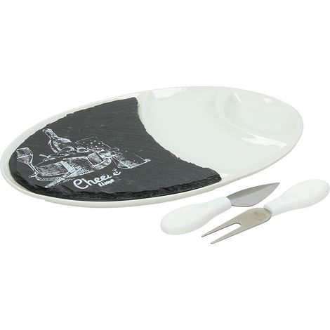 Set 4 Pezzi Piatto E Coltelli Per Formaggio
