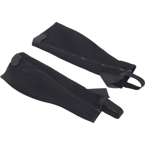 Lot de 2 demi-chaps noires en maille souple pour l'équitation enfant (protection CM) (1/5)