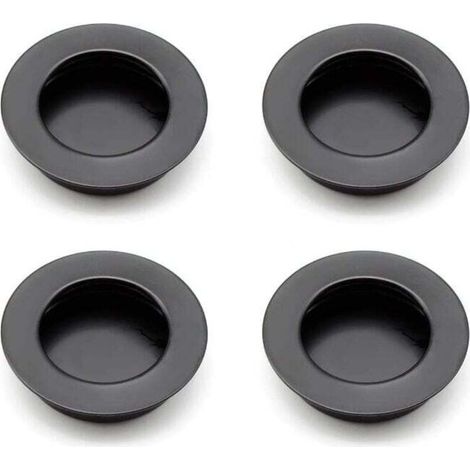 Maniglie rotonde da incasso da 4 pezzi, XU, maniglie per porte scorrevoli in acciaio inossidabile 304 da 40 mm, maniglie per mobili nere utilizzabili per cassetti, armadi, mobili personalizzati - KZQ (1/4)