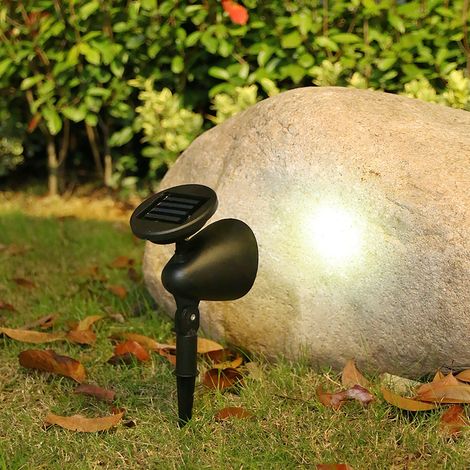 Projecteur solaire LED extérieur étanche pour jardin, pelouse et aménagement paysager (blanc). (1/5)
