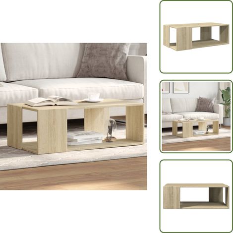 The Living Store Couchtisch Sonoma-Eiche 89,5x48x30 cm Holzwerkstoff - Couchtisch - Wohnraumtisch - Beistelltisch - Esszimmertisch - Holzwerkstofftisch (1/5)