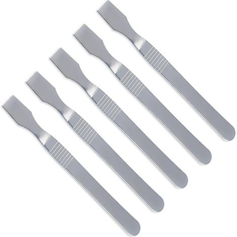 Lot de 5 grattoirs professionnels en acier inoxydable, pour réparation électronique et application de pâte à souder, avec poignée ergonomique (1/5)