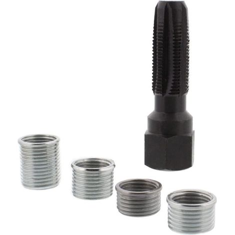 Kit de Réparation de Filetage de Bougie d'allumage m14x1.25, Réparation Filetage m14 avec 4 Accessoires Taraud,Réparation Filetage Bougies de Préchauffage